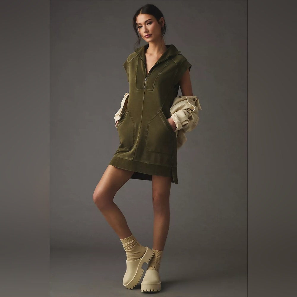 Daily Practice by Anthropology Meru Zip Front Mini Dress